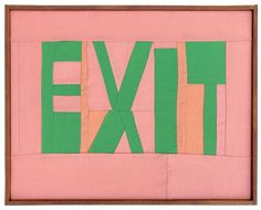 an image of a piece of art that is made out of paper and cut into the word exit