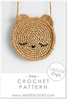 This beginner friendly crochet pattern makes the cutest bunny or bear purse for the little one in your life. The sweet face is easy to create and the straps can be crocheted to any length for children of all ages. My kids love their mini Summer bags! They crocheted up quickly and easily too. Bear Purse, Crotchet Bags, Tote Crochet, Bear Crochet, Modern Crochet Patterns, Bag Pattern Free, Crochet Circles, Handbag Pattern