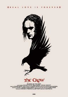 the crow movie poster with an image of a bird on it's back side