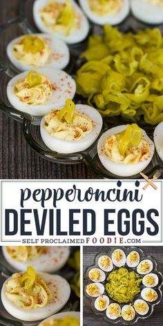 deviled eggs stuffed with green peppers and mayonnaise