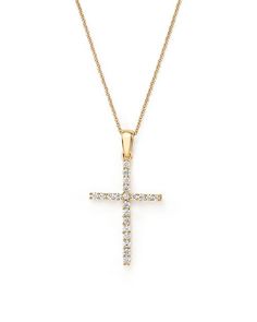 Bloomingdale's - Diamond Cross Necklace in 14K Yellow Gold, 0.25 ct. t.w. - 100% Exclusive Simple Cross Necklace Gold, Vintage Cross Necklace, Cross Necklace Simple, Diamond Cross Necklace Gold, Diamond Cross Necklace, Diamond Cross Necklaces, Gold Cross Necklace, Gold Diamond Necklace, Diamond Cross Pendants