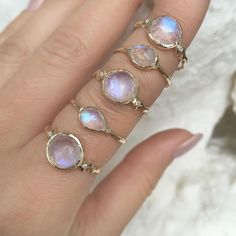 Moonstone, moonstones and more moonstones! We can't get enough so we stack them all. So many great gold and diamond bands to stack the Morro Moon and Compass Moonstone Rings with on the Misa Jewelry website Misa Jewelry, Jewerly Rings, Moon Stone Ring, Stone Ring Design, Moonstone Rings, Jewelry Website, Rose Gold Wedding Bands, Emerald Engagement, Jewelry Rings Diamond