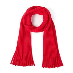 a red scarf on a white background