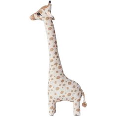 a stuffed giraffe is shown on a white background