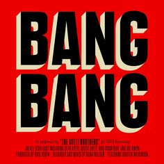 the movie poster for bang bang, which is written in black and white on a red background