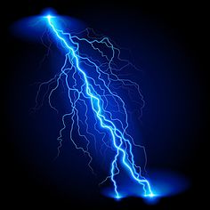 a bright blue lightning bolt on a black background