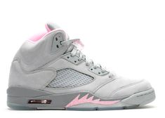 Wmns Air Jordan 5 Retro 'Stealth' - Air Jordan - 313551 061 - silver/shy pink-stealth | Flight Club Pretty Sneakers, Pink Jordans, Pink Nike Shoes, Pretty Shoes Sneakers, Nike Fashion Shoes, Jordan 5 Retro, Cute Shoes Heels, Flight Club, Jordan Shoes Retro