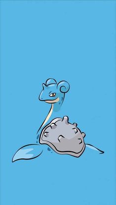 an image of a cartoon character floating on the water with his head in the air