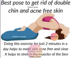 a poster with the words best pose to get rid of double chin and acne free skin