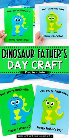 dinosaur father's day craft with free printables