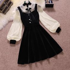 Vestiti Edgy, Dark Academia Clothing, Mode Kawaii, Black Lantern, Retro Pin Up, Kleidung Diy, Cottagecore Dress, Slim Dress, Black Party Dresses