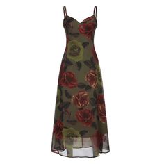 Color: Picture Color, Size: L Street Y2k, Cami Maxi Dress, Floral Cami, Bodycon Floral Dress, Y2k Outfits, Retro Summer, Fairy Dress, Vintage Elegant, Dress Picture