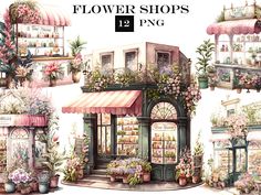 Flower Shop Drawing, Shop Clipart, Shopping Clipart, Bookmark Ideas, Invite Ideas, Floral Png, 2d Design, Beautiful Windows, Romantic Flowers