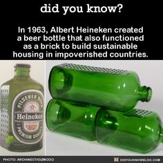 two green beer bottles sitting next to each other with the caption did you know?