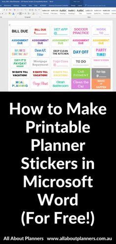 how to make printable planner stickers in microsoft word for free