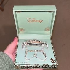 Disney Bracelet “Laughter Is Timeless” With Mickeys Below. Brand New In Box Never Worn. Received As A Gift But Already Have One. Offers Welcome! Disney, Disneyland, Disney Boxes, Disney Bracelet, Disney Jewelry, Womens Jewelry Bracelets, Women Jewelry, Brand New, Bracelet