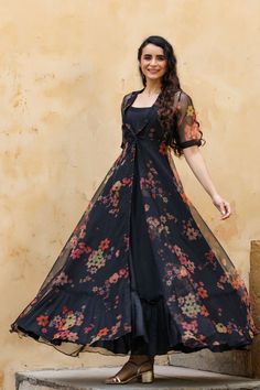 Frock For Women, Long Dress Design, Long Frocks, Organza Dress, Stylish Party Dresses