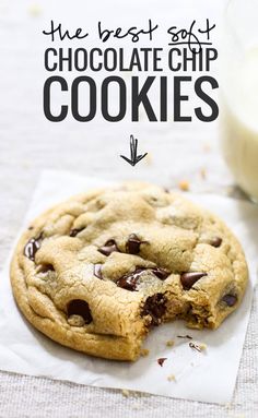 the best soft chocolate chip cookies are made with only 3 ingredients and they're so good to eat