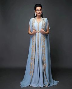 Moroccan Luxury Beaded Caftan, Moroccan Embroidered & Hand beaded Kaftan This caftan is made to order and can be personalised ( colour, size,...) Moroccan Dress Modern, Georgette Kaftan, Moroccan Dresses, Morrocan Fashion, Moroccan Kaftan Dress, Kaftan Moroccan, Moroccan Clothing, Gaun Fashion, Moroccan Kaftan