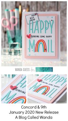 a card with the words happy mom and rainbows on it, along with other cards