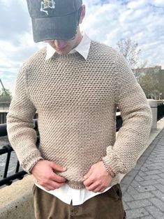 Feel cozy in the colder months with this modern men's crochet pullover sweater.The pattern is written in US crochet terminology. The printable PDF includes details of materials, abbreviations, gauge/sizing when applicable, and detailed instructions for crochet and assembly. PDF is in English only. Crochet Sweater For Man, Crochet Sweater Man, Men’s Crochet Pattern, Men’s Crochet Sweater Ideas, Crochet Mens Sweater Pattern Free, Mens Crochet Sweater Pattern, Crochet Top Men, Men’s Crochet, Crochet Mens Sweater