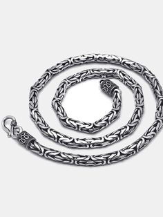 Byzantine Chain, Sterling Silver Mens, Fine Silver