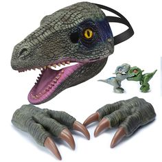 PRICES MAY VARY. 🦖 ADJUST DINOSAUR MASK -- The size of the dinosaur mask is 9.8*6.3*6.3 inch, and the radius of the elastic band is 5.5. You can adjust the elastic to the size you want. The claw is 9 * 5.9 inch. It is recommended that you measure your head size before purchasing. 🦕 Dinosaur enthusiasts -- This set of toys is especially suitable for any dinosaur enthusiast, whether adults or children. Its suit includes a dinosaur mask, two dinosaur claws, and two mini full body movable dinosaur Dinosaur Claw, Dino Mask, Cool Face Mask, Dinosaur Mask, Dinosaur Head, Chirstmas Gift, Dinosaur Costume, Costume Ball, Adult Halloween Party
