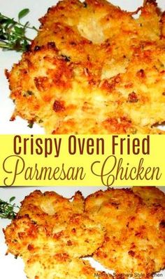 crispy oven fried parmesan chicken is an easy and delicious side dish recipe