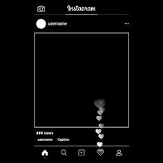 an instagram screen with hearts in the middle and text below it that reads instagram