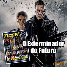 an image of the movie term and his companion in action with text reading'o exterminador do futuro '