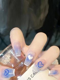 Multicolor  Collar   Heart Color Nails Embellished   Nail,Hand & Foot Care Gradient Nails, Nail Arts, Really Cute Nails, Kawaii Nails, Girls Nails, Stylish Nails Art, False Nail