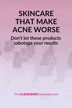 Struggling with acne? I want to make sure you’ve taken out the skincare products that make acne worse. There’s certain products and ingredients everyone with acne should avoid. Many of these products and ingredients people use every day in hopes that it will make their breakouts and pimples go away, but in fact, it’s only making your skin worse. Click through to find out the top 5 skincare products to stop using on acne. | www.TheClearSkinEssentials.com #acne #skincareforacne #getclearskin Eye Stye Remedies, Pimple Solution, Natural Oils For Skin, Pimples Remedies, Bumpy Skin, Acne Breakout