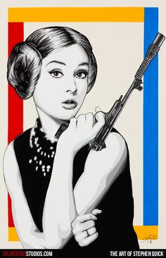 Star Wars / Hepburn Mash Up Art Mash Up Art, Star Wars Pop Art, Up Painting, Mos Eisley, Star Wars Princess, Star Wars Models, Star Wars Film