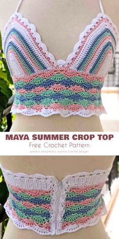 The Maya Summer Crop Top effortlessly blends comfort with fashion. Featuring a delightful palette of white, pink, pale green, and blue, it offers a versatile fit for various body shapes.  Thanks to its adjustable design this crochet crop top offers all-day comfort. Easy Crochet Halter Top, Crochet Halter Tops Free, Crochet Halter Top Pattern Free, Sunflower Granny Square Pattern, Crochet Sunflower Granny Square, Crochet Hats Free Pattern Ladies, Summer Crochet Patterns Free