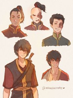 four different avatars of the same character from avatar series, including one male and one female