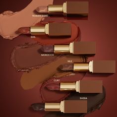 Nubian Earth Matte Lipstick – Juvia’s Place Juvia’s Place, Nubian Aesthetic, Terra Glam, Makeup Branding, Chocolate Makeup, Shades Of Lipstick, Chocolate Lipstick, Juvia's Place, Colour Analysis