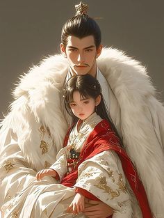 Traditional Asian Dress, Romantic Anime Couples, Digital Portrait Art, Fantasy Images, Anime Dress, Digital Art Anime, Ancient China, Digital Portrait, Inuyasha