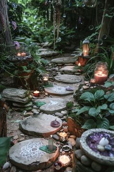 Design a sacred outdoor space with these spiritual garden ideas. Find out how to use elements like meditation benches, Zen garden kits, and outdoor water fountains to cultivate a serene atmosphere. Bonito, Crystal Zen Garden, Garden And Landscaping Ideas, Meditation Garden Ideas Zen Space, Meditation Outdoor Space, Witchy Garden Ideas, Zen Garden Landscaping