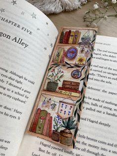 Bookmark Cute Book Marks Aesthetic Diy, Cottage Core Bookmark, Cute Watercolor Bookmarks, Watercolor Painted Bookmarks, Fantasy Bookmark Ideas, Bookmark Inspo Aesthetic, Book Mark Ideas Watercolor, Cute Homemade Bookmarks, Homemade Bookmark Ideas