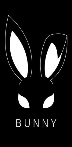 the logo for bunny is shown in white on a black background with an animal's face