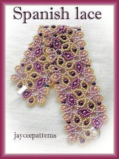 Spanish lace bracelet | Craftsy Patchwork, Seed Bead Jewelery, Spanish Lace, Beadwork Tutorial, Lace Bracelet, Beading Jewelery, Beading Patterns Free, Seed Bead Tutorial, Beaded Bracelet Patterns