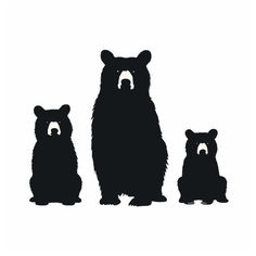 three black bears sitting next to each other