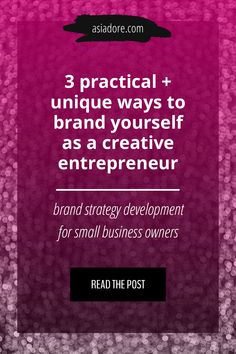 an advertisement with the words 3 practical unique ways to brand yourself as a creative enterprise