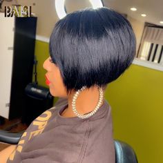 Short Pixie Hairstyles For Black Women, Bob Cut For Round Face, Short Bob Hairstyles For Black Women, Bobs On Black Women Real Hair, Fluffy Bob Black Women, Very Short Bob Black Women, 8 Inch Bob, 10inch Bob, Quick Weave Hairstyles Bobs