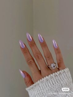 Purple Nail, Colourful Nails, Purple Chrome Nails, Light Purple Nails, Lilac Nails, Purple Nail Designs, Lavender Nails, Colorful Nails