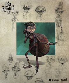 a drawing of a character from the animated movie, lost in random form with many other characters