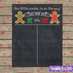 a chalkboard sign with gingerbreads on it