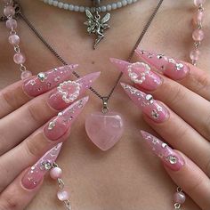 Paznokcie Hello Kitty, Nagel Tips, Arylic Nails, Nail Forms, Nail Jewelry, Pink Acrylic Nails