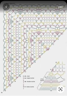 an image of a crochet pattern with different stitches and points on the side