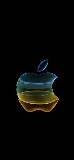 an apple logo on a black background